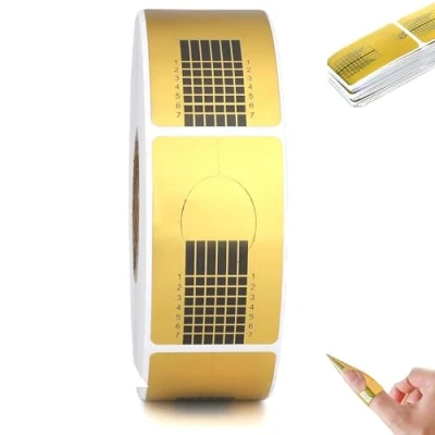 Image of 120 Pcs Nail Forms For Gel Builder Acrylic, Self adhesive Paper Extension Polygel Art Professional Salon Home Use