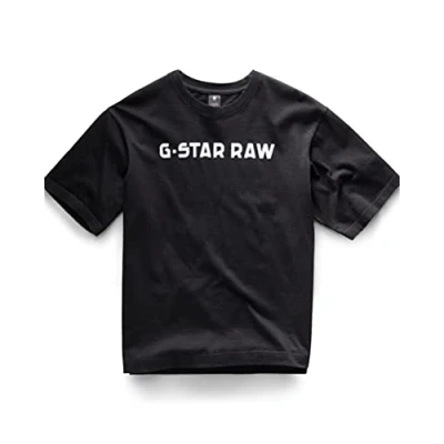 Image of G STAR RAW Men&#039;s Unisex Flock Boxy T Shirt, Black (dk D21684 C336 6484), S