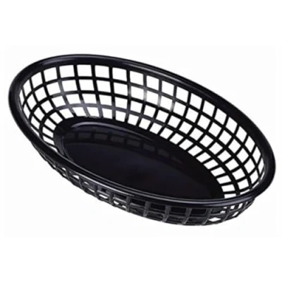 Image of Genware NEV FFB23 B Fast Food Basket, 23.5 cm x 15.4 cm, Black (Pack of 6)