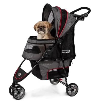 Image of Innopet Buggy Avenue (Incl raincover) Shiny Grey/Red