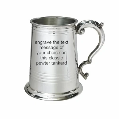 Image of Wentworth Pewter Worcester 1 Pint Tankard, New, Boxed, with Engraving