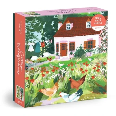 Image of Galison Cottage Wildflowers 1000 Piece Jigsaw Puzzle Featuring Beautiful Artwork Of English Country Living