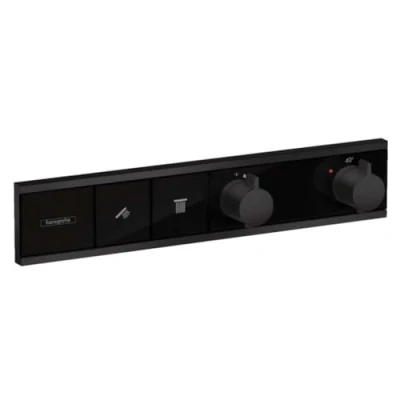 Image of Hansgrohe 15380670 RainSelect Flush Mounted Thermostat for 2 Consumers Matte Black