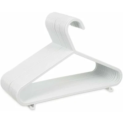 Image of 40 Pack White Plastic Nursery Hangers, Perfect choice for a baby’s wardrobe/closet/cupboard,Space Saving Tubular More Storage Kids Children Clothes Dresses