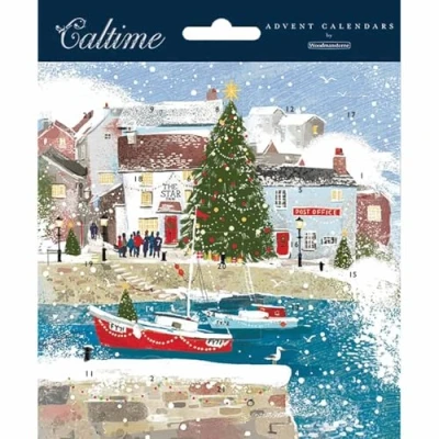 Image of Advent Calendar Card Xmas Harbour Festive Fishing Christmas 606946 Caltime by Woodmansterne