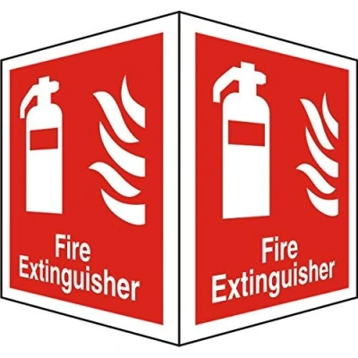 Image of Seco Fire Extinguisher &amp; With Two Faces Sign, 150mm x 200mm 1mm Semi Rigid Plastic