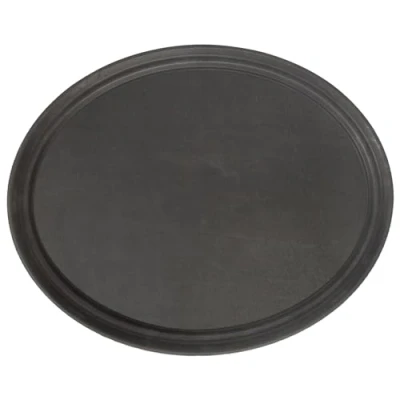 Image of Black 63.5cm x 52cm Oval Non Slip Serving Tray By Argon Tableware
