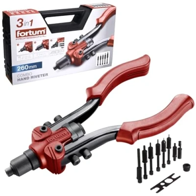 Image of Fortum Hand Riveting Pliers for Blind Rivets and Threaded Rivets, Rivet Nut M3 M10 Nuts &amp; 2.4 6.4 mm Pop Made of Aluminium, Brass, Steel Stainless Steel, with