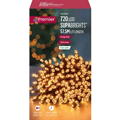 Image of Premier 720 M A LED Supabrights with Timer Vintage Gold, Multi, ONE