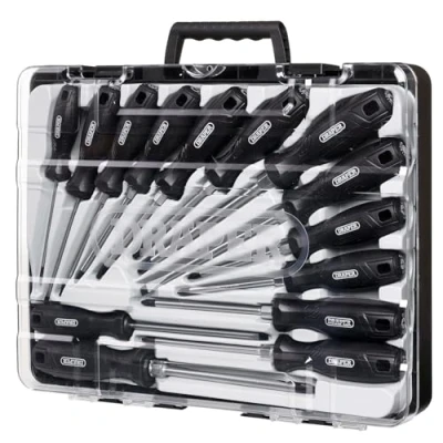 Image of Draper 14pc Hard Grip Screwdriver Set with TX Star 13588 Magnetic Tips, CRV Blades