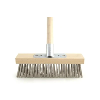 Image of 12&quot; Metal Wire Bristle Broom Brush Sweeping Deck Scrub Heavy Duty by The Dustpan and Store