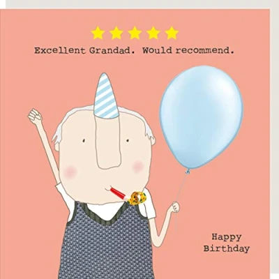 Image of Rosie Made A Thing Five Star Grandad Birthday Card Humour Greeting Cards FSR09