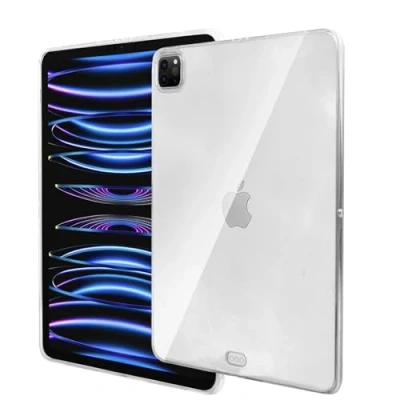 Image of Clear Case For iPad Pro 11 inch 2022, 2021, 2020 (4th, 3rd, 2nd Generation) Soft TPU Case, Transparent Back Cover, Supports Apple Pencil Charging