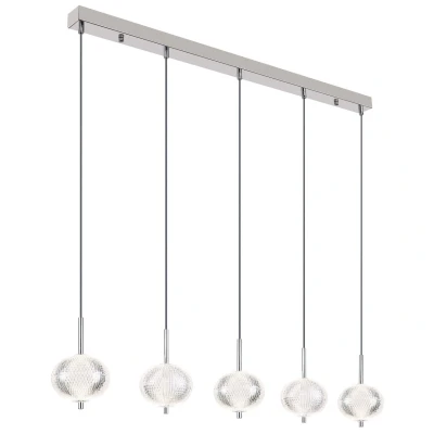 Image of Aida Bar Pendant Ceiling Light Chrome 5x LED 3000 4500K