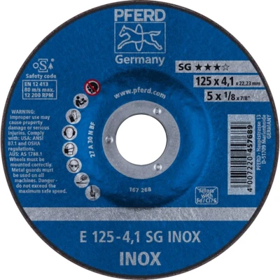Image of 10x Pferd Grinding Wheel E 125 4,1 SG Inox