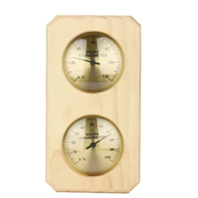 Image of beiyaiey Sauna Thermometer 2 in 1 Wooden Hygrothermograph Indoor Celsius &amp; Hygrometer for Hotel or Room