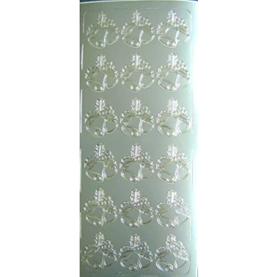 Image of Christmas Card Making Peel Off Sticker Bells &amp; Holly Leaves in Silver Art 014