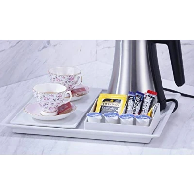 Image of Welcome Tray &amp; Beverage Sachet Holder for Hotel Tablettset 3pcs kit White