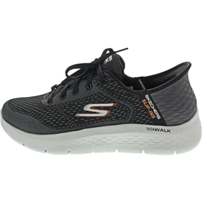 Image of Skechers Men&#039;s Go Walk Flex New World Sneaker, Black/Orange, 7 UK
