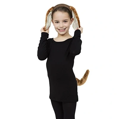 Image of Bristol Novelty DS155 Dog Set Pack of 1 Child Ears and Tail, Unisex, Brown, One Size