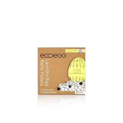 Image of Ecoegg Laundry Egg Refill Pellets Detergent and Fabric Softener Replacement Non bio no enzymes, chlorine bleaches, phosphates, parabens, SLS/SLES or palm oil 50 Washes Fragrance Free