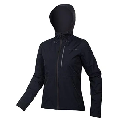 Image of Endura Hummvee Waterproof Hooded Womens Cycling Jacket Black 2XL