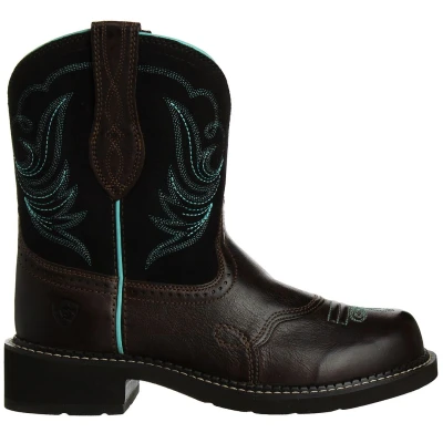 Image of ARIAT Heritage Dapper Fatbaby Women&#039;s Leather Western Boots, Royal Chocolate Fudge, 4 UK