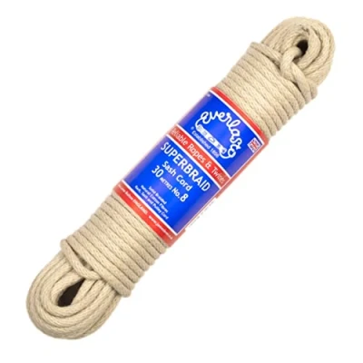 Image of Everlasto UK Made &#039;Superbraid&#039; Solid Braided Natural Cotton Sash Cord No.7 (6MM) (50M)