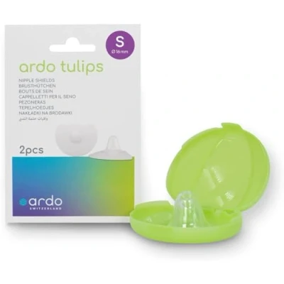 Image of Ardo Tulips Contact Nipple Shields with Storage Case. Soft Silicone Breastfeeding Shield Set Free from BPA for Protection When Breastfeeding. Nursing Essentials Mum &amp; Baby. (Small)