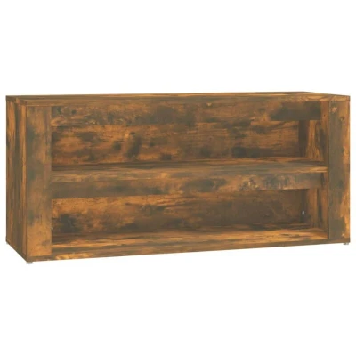 Image of vidaXL Shoe Rack Smoked Oak 100x35x45 cm Engineered Wood