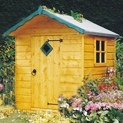 Image of 4&#039; x Shire Hide Kids Wooden Playhouse (1.19m 1.19m)