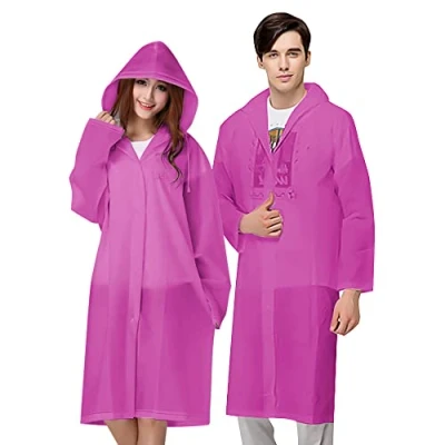 Image of Vicloon Portable Raincoat, 2 Pack Rain Poncho Adult Waterproof with Hoods and Sleeves, Reusable Resistant for Camping, Emergency Situations, Travel