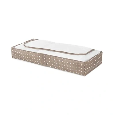Image of Compactor Rivoli Extra Flat Under bed Storage Bag 107 x 46 16cm, Cappuccino/White