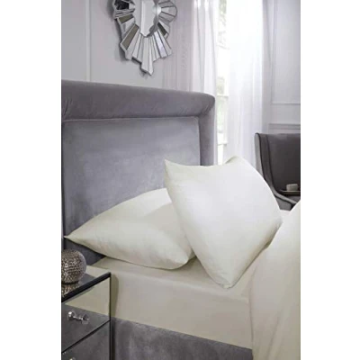 Image of 400 Thread Count Cotton Pillowcase Pair in Cream