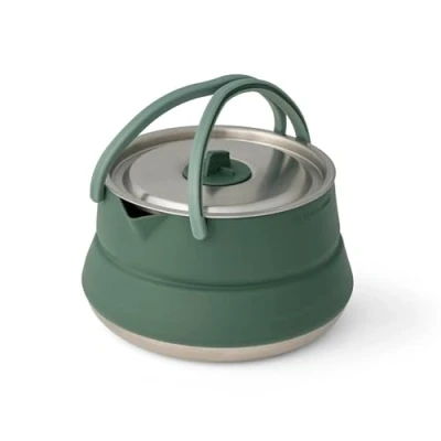 Image of Sea to Summit Detour Stainless Steel Collapsible Kettle 1.6L 2 Person Space Saving &amp; With Handle BPA Free Silicone Camping Cookware 436g