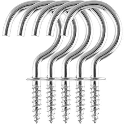 Image of Merriway BH07594 75 Pcs Assorted Cup Hooks Chrome Plated, Silver