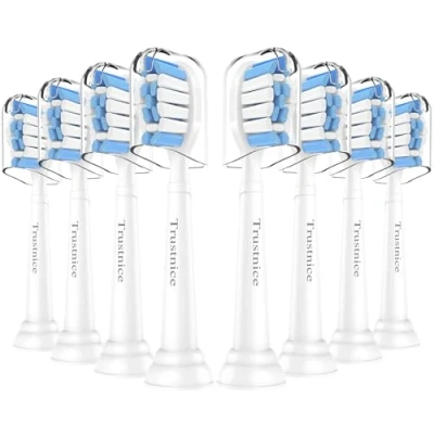 Image of Trustnice Replacement Toothbrush Heads Compatible with Philips Sonicare Toothbrush, Brush Fit for W2, HealthyWhite, EasyClean, Gum Health, FlexCare, 8 Pack (White)