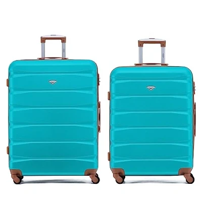 Image of Flight Knight Set of 2 Premium Suitcases Extra Stong Lightweight Luggage Hardcase with 4 Wheels &amp; Built in Lock (Set M+L)