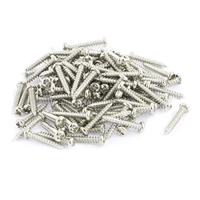 Image of sourcing map 100pcs M2 x 12mm Stainless Steel Phillips Pan Round Head Self Tapping Screws