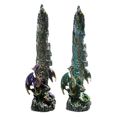 Image of Puckator Dragon Next To Waterfall Incense Holder Zen Meditation Gifts Holders For Sticks Spiritual Burner Men And Women Fantasy Ashcatcher Resin