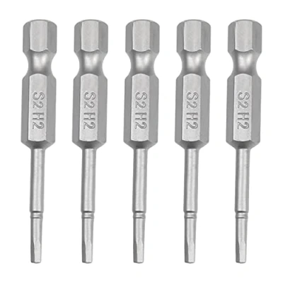 Image of Utoolmart H2 Hexagon Head Allen Wrench Screwdriver Bit 1/4 Inch Hex Shank S2 Steel 50mm Length Magnetic Drill Bits for Hand Held and Electric Drills 10pcs