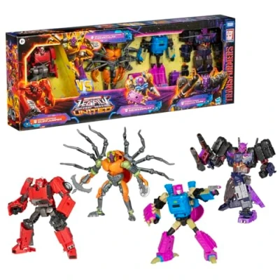 Image of Transformers Legacy United Versus Vs. Multipack Action Figure Set Compatible, Pack of 4, Schwarz