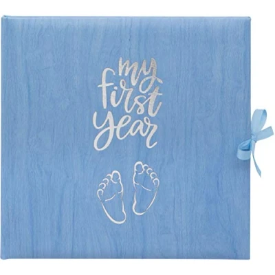 Image of Baby&#039;s My First Year Record Log Book to Commemorate Birth Through Their on Earth Blue