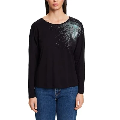Image of ESPRIT Women&#039;s 113CC1K312 T Shirt, 001/BLACK, XS