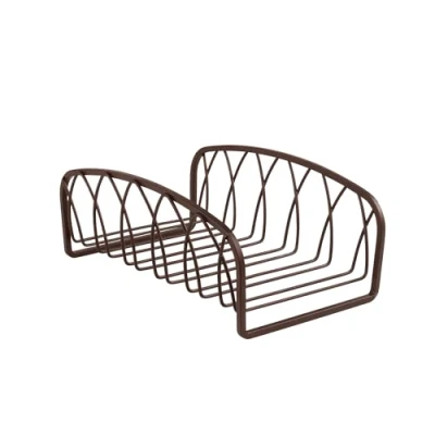 Image of Spectrum Twist Towel Holder (Bronze) Guest Storage Basket for Bathroom Cabinet, Shelf, &amp; Counter Organization