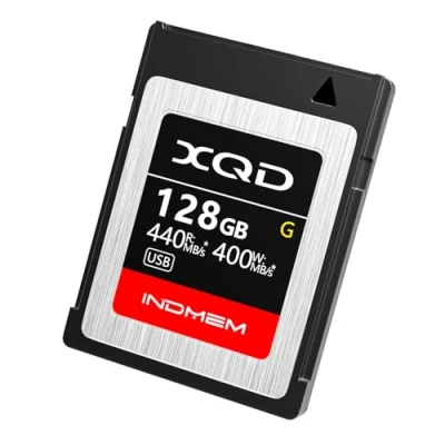 Image of INDMEM 128GB XQD Card 5x TOUGH MLC Flash Memory High Speed G Series (Read 440MB/s and Write 400MB/s)