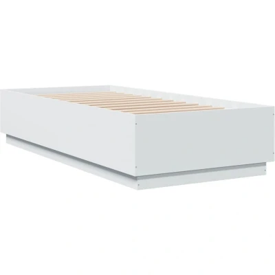 Image of vidaXL Bed Frame with LED without Mattress White 100x200 cm
