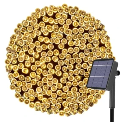 Image of Kolpop Solar Fairy Lights Outdoor, 24M/79ft 240 LED Powered Garden Outside 8 Modes Waterproof String for Trees Patio Fence Wedding Party Christmas Decor (Warm White)