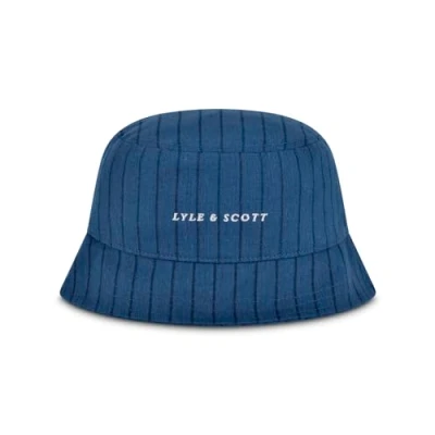 Image of Lyle &amp; Scott Pinstripe Bucket Hat Apres Navy One Size