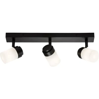 Image of KnightsBridge 230V IP44 G9 Triple Bar Spotlight with Frosted Glass Matt Black